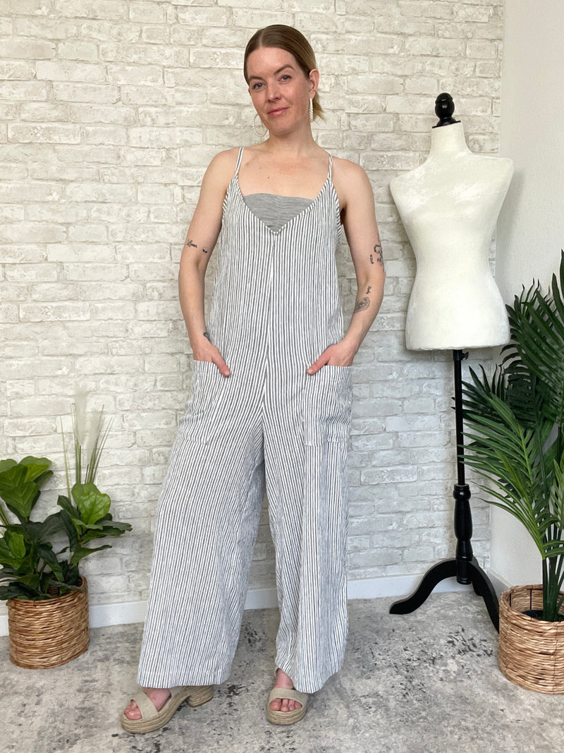 Holly Striped Overall Jumpsuit