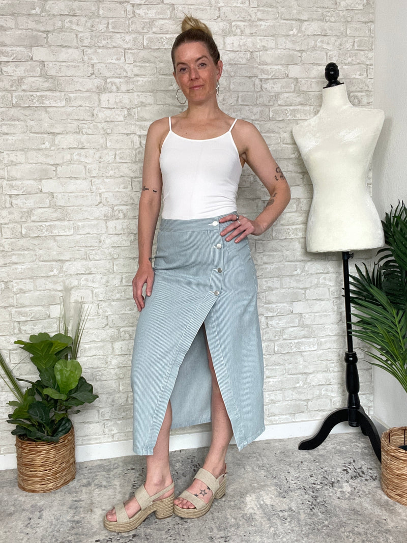 Rhonda Denim Stripe Skirt
