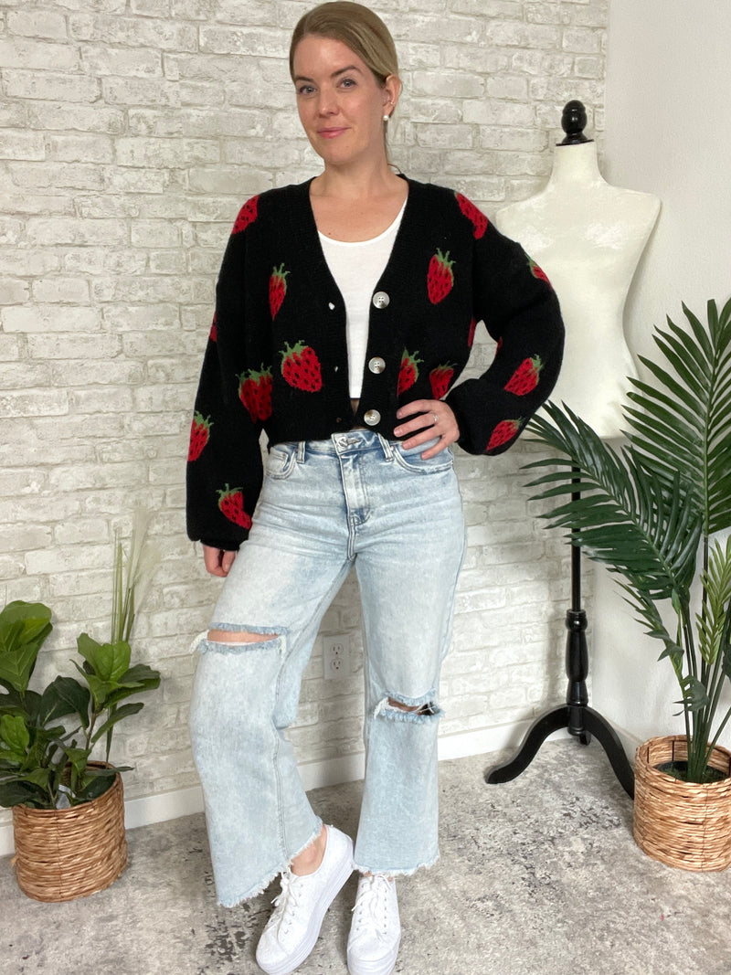 Summer Berry Cardigan Black
