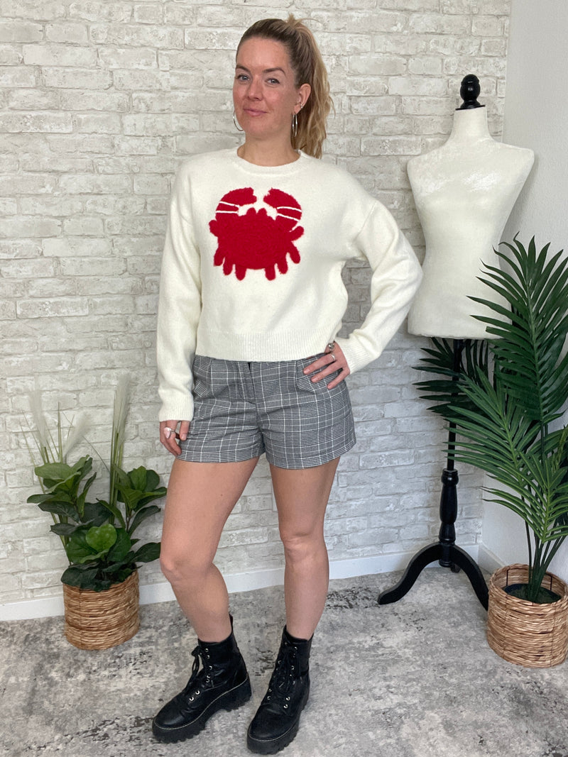 Pinchy Crab Sweater White