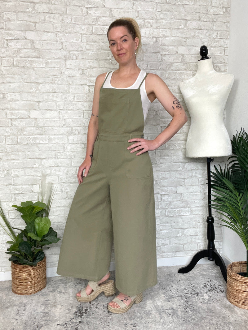 Grace Green Cropped Overall
