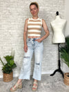 Kelly Taupe+Cream Stripe Tank
