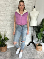 Paige Reversible Cropped Vest Lilac