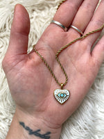 Evil Eye Enamel + Gold Pendant