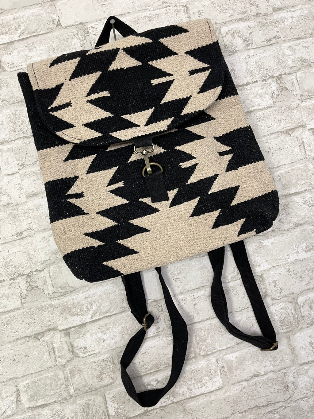 Black & Cream Aztec Backpack