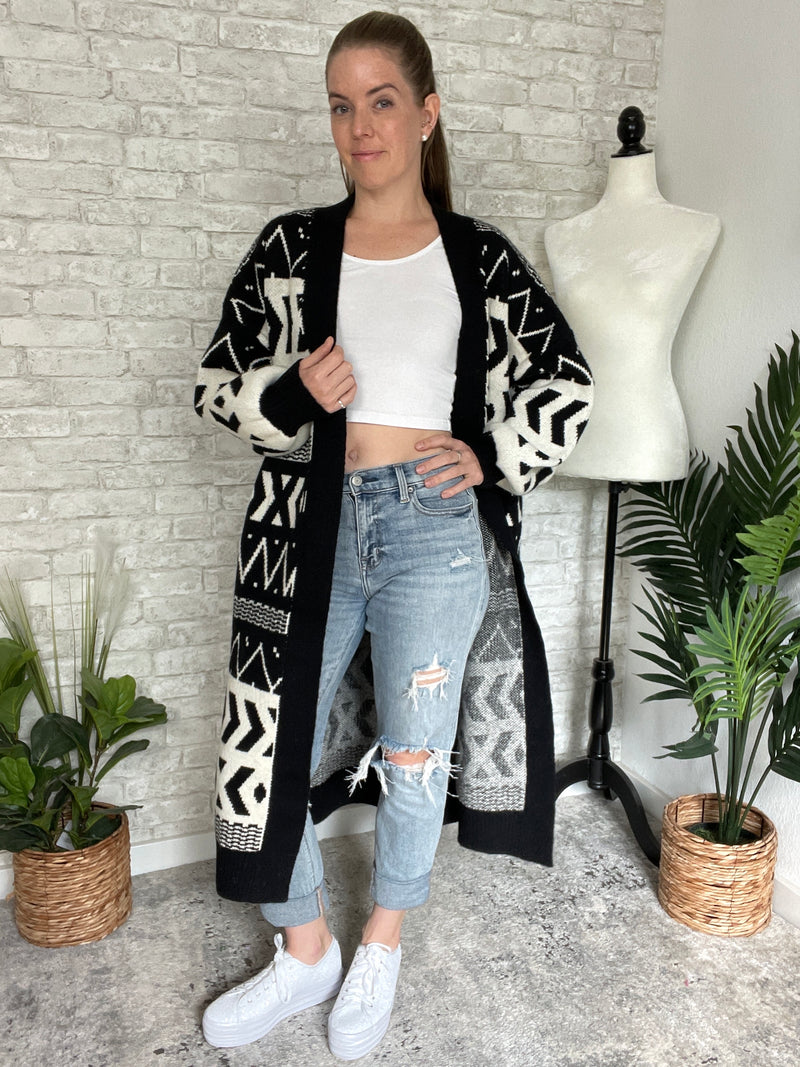 Jameson Black + White Cardigan Jacket