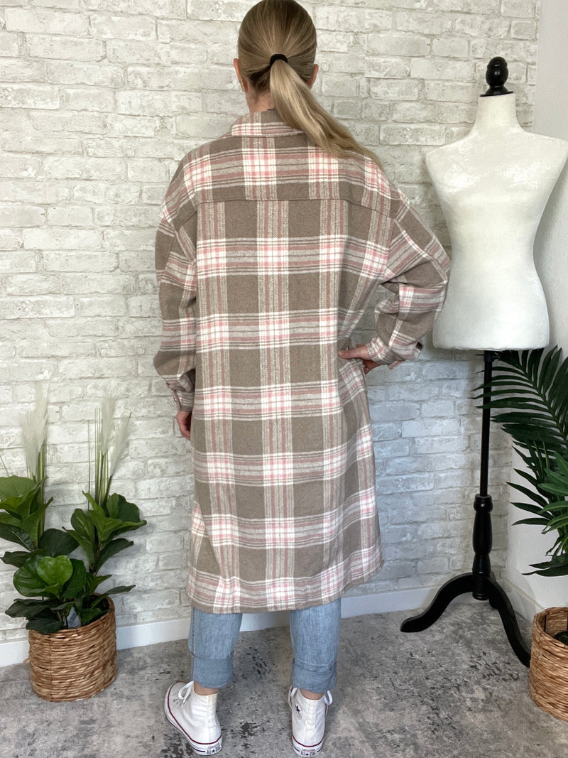 Cindy Plaid Shacket Long