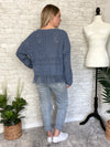 Maeve Tassel Knit Top Vintage Blue