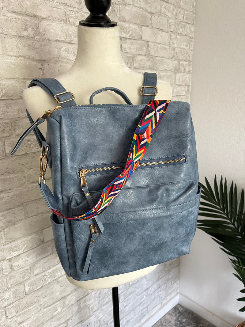 Brielle Convertible Backpack Vintage Blue