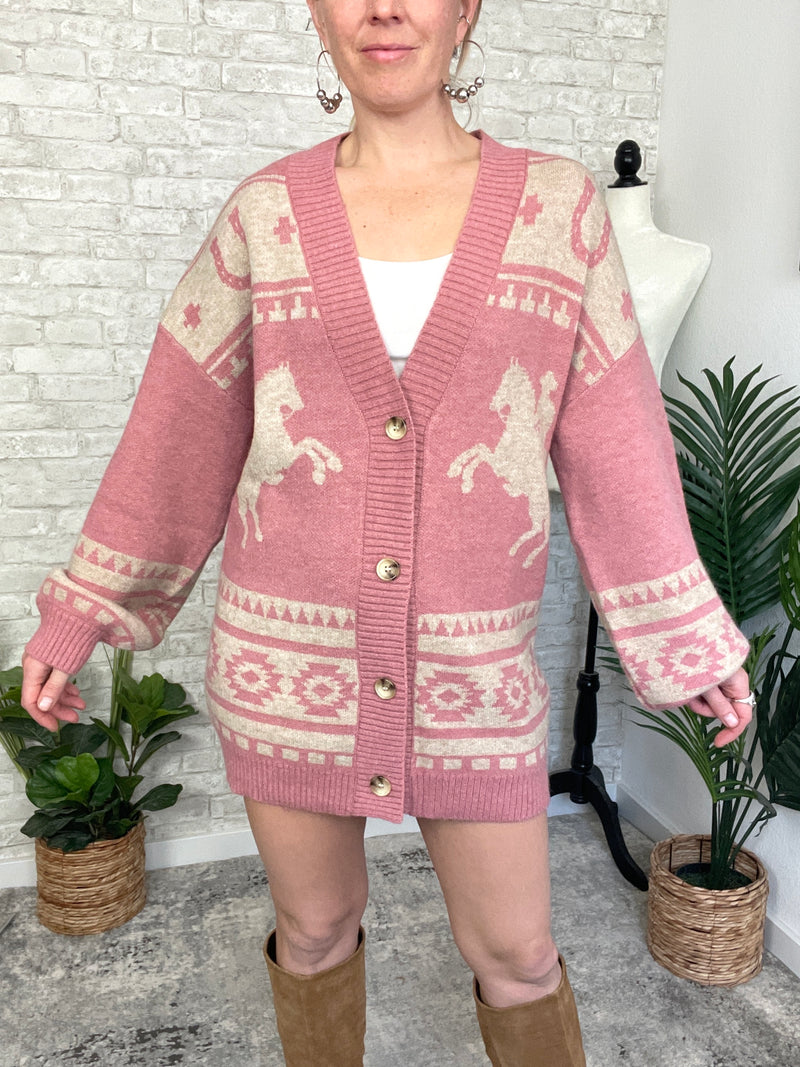 Holly Western Cardigan Pink