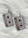 Retro Cassette Earrings Silver