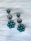 Turquoise Drop Down Flower Earrings