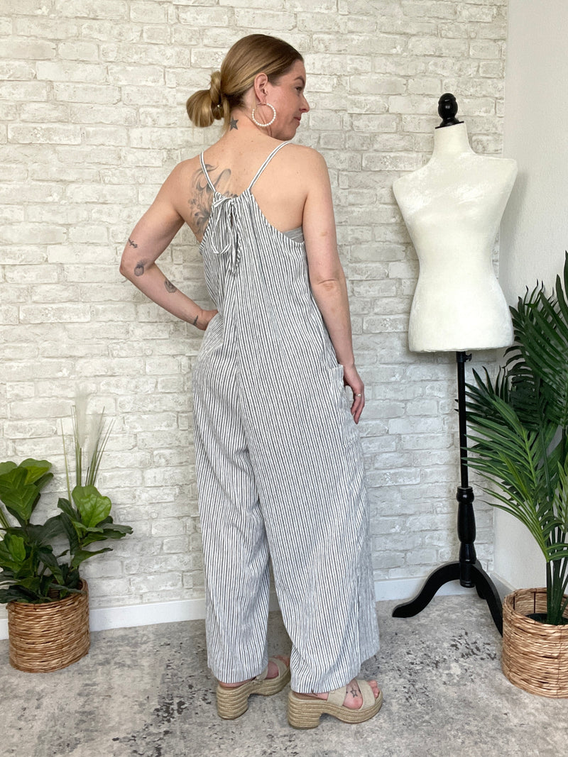Holly Striped Overall Jumpsuit