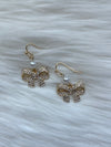 Pearl + Rhinestone Bow Earring Gold