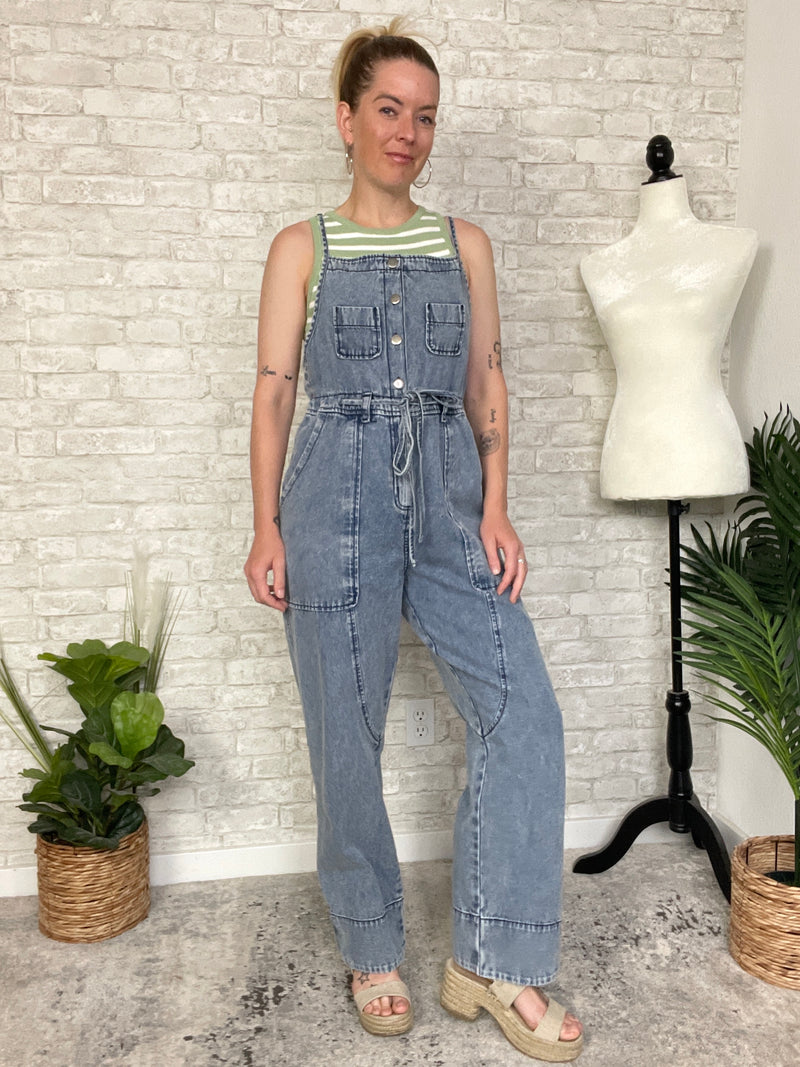 Demi Drawstring Denim Overall