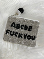 ABCDE Fuck You Seed Bead Coin Bag