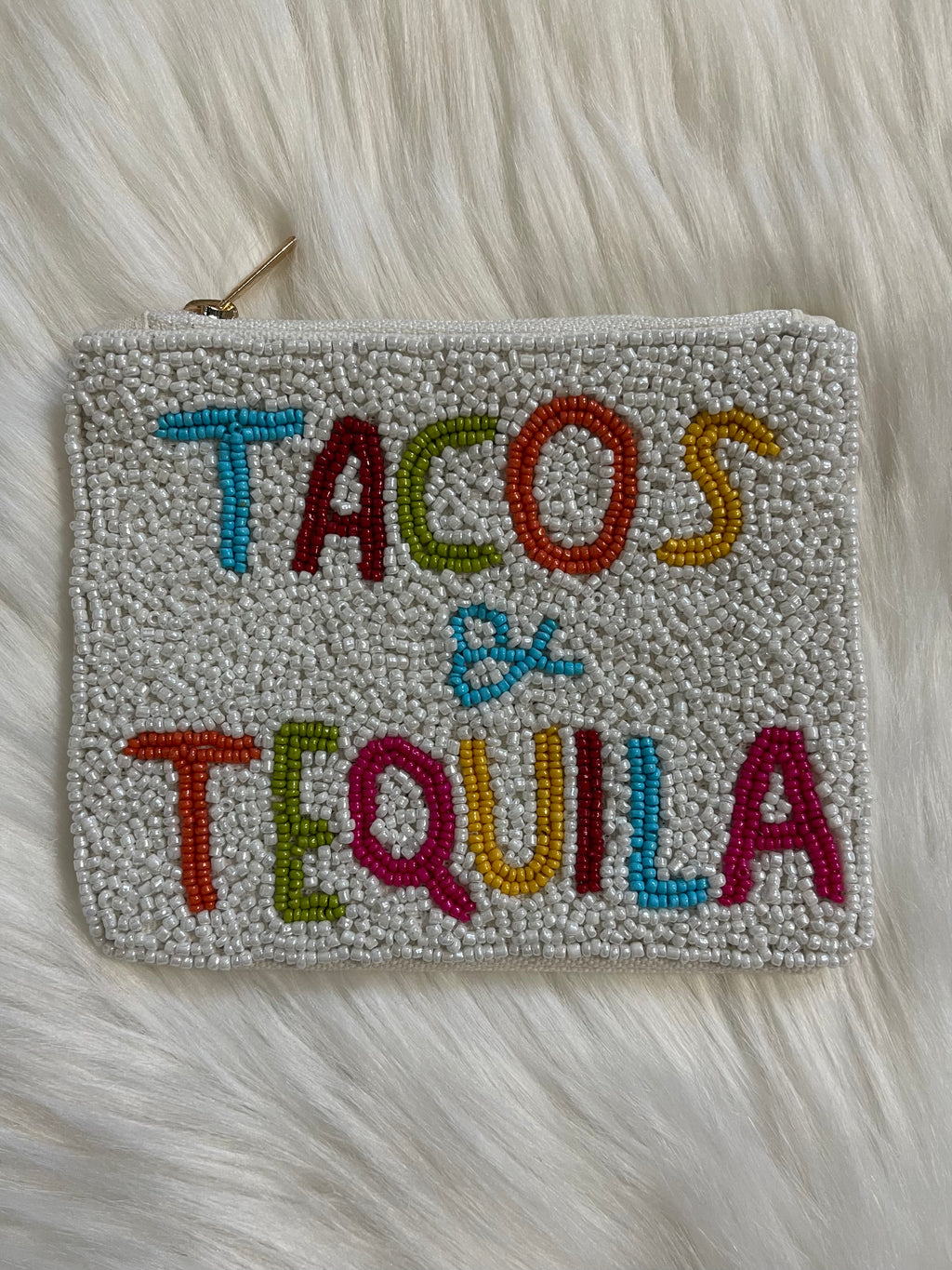 Tacos + Tequila Seed Bead Coin Bag