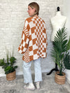 Millie Checker Print Cardigan Orange