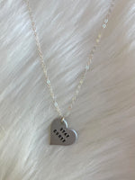 Stay Cunty Heart Necklace Silver