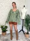 Kelly Green Moss Bell Sleeve Top