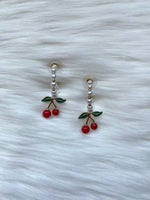Cherry Pearl Hoop Earring