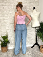 Sabrina Chambray Wide-Leg Pants