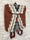 Rust, Cream + Gray Aztec Backpack