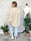Fuzzy Checker Pattern Teddy Jacket Cream