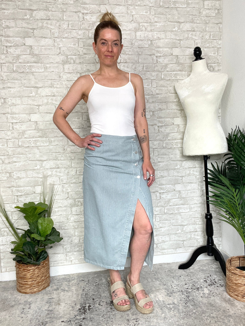 Rhonda Denim Stripe Skirt