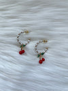 Cherry Pearl Hoop Earring