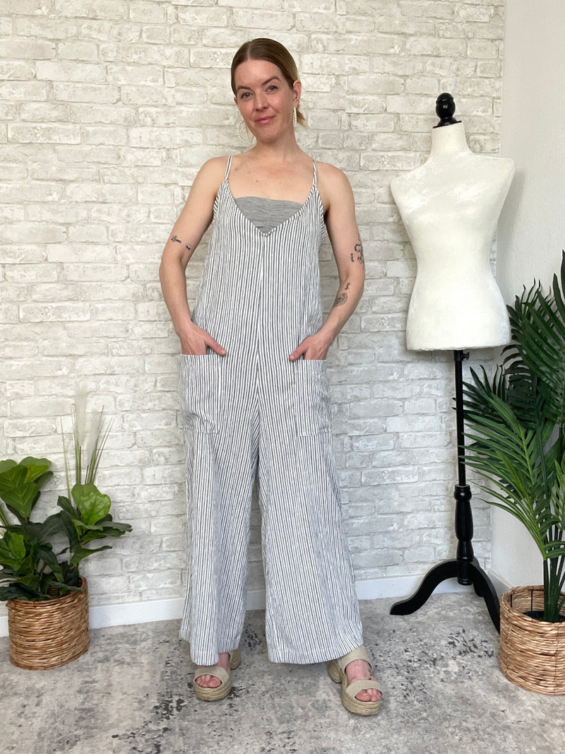 Holly Striped Overall Jumpsuit