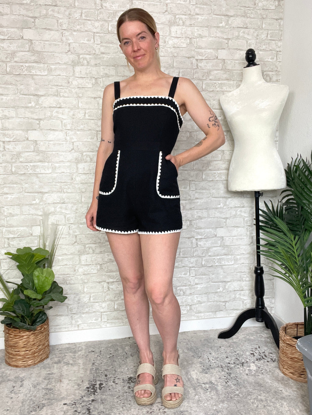 Cayla Black+White Romper