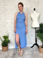Conch Blue Seaside Knit Dress/CoverUp