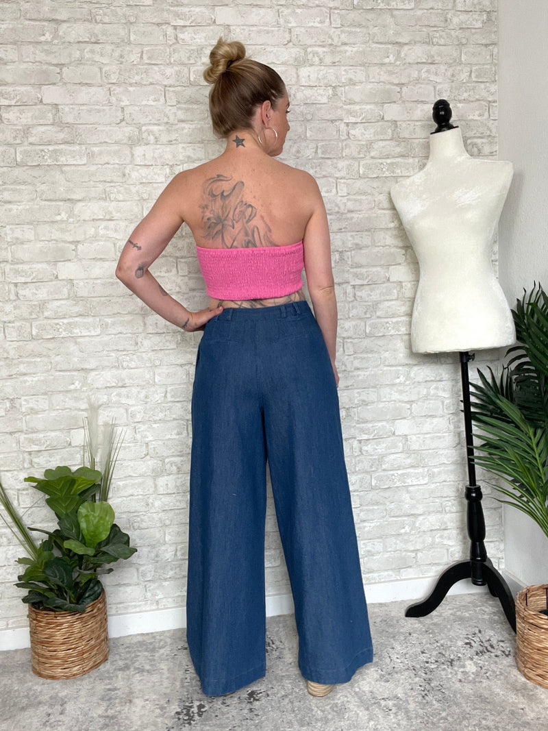 Lucela Super Wide Leg Dark Denim