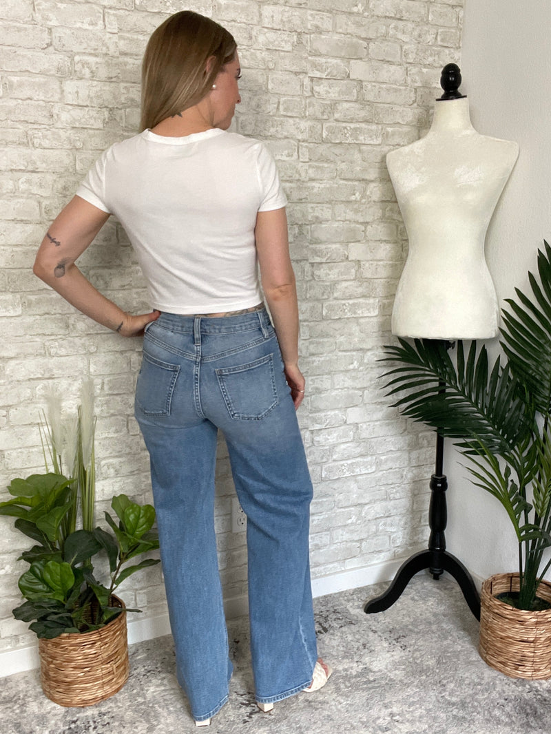 High Rise Baggy Jean Distressed