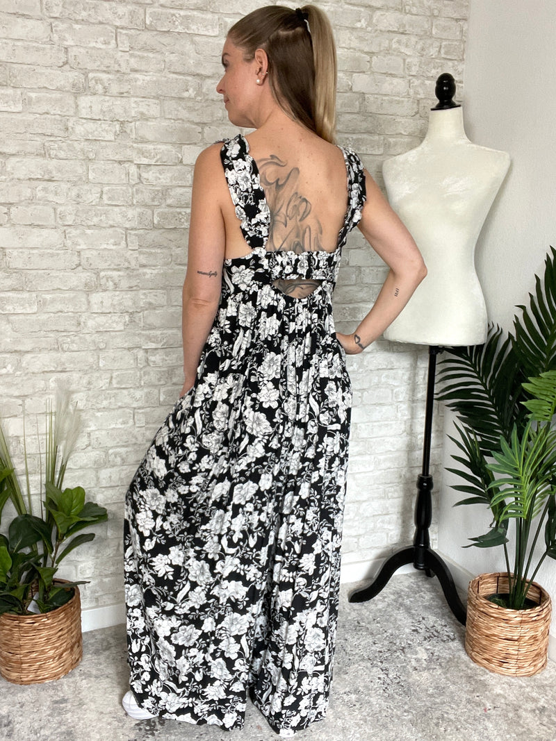 Danica Floral Jumpsuit Black
