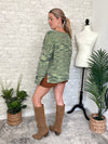 Kelly Green Moss Bell Sleeve Top