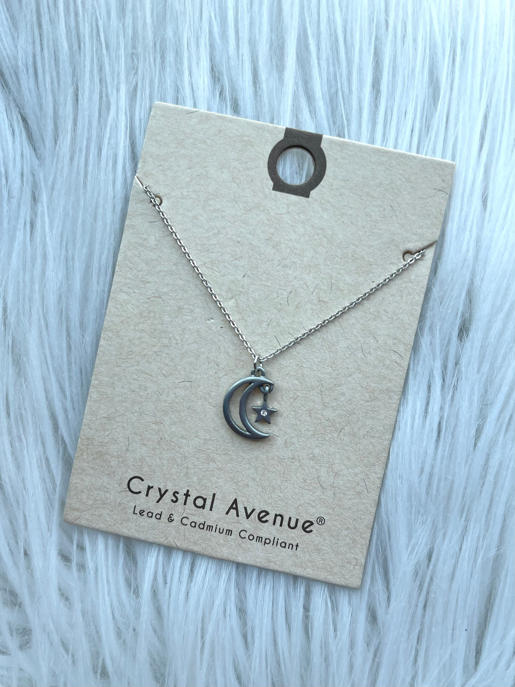Star+Moon Pendant Necklace Silver