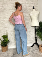Sabrina Chambray Wide-Leg Pants