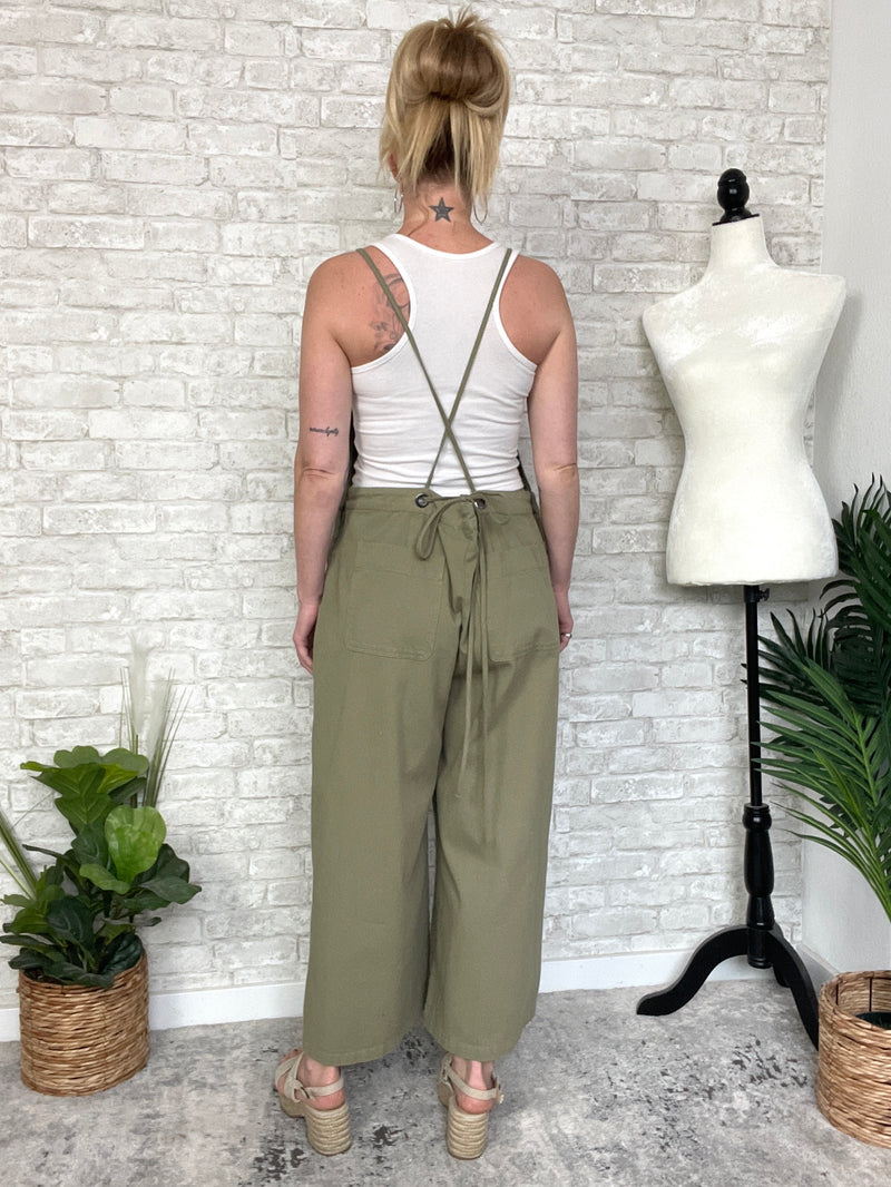Grace Green Cropped Overall