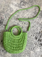 Mini Bright Straw Bag - Green