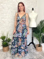 Mason Twist Maxi Midnight Blue Jungle Print