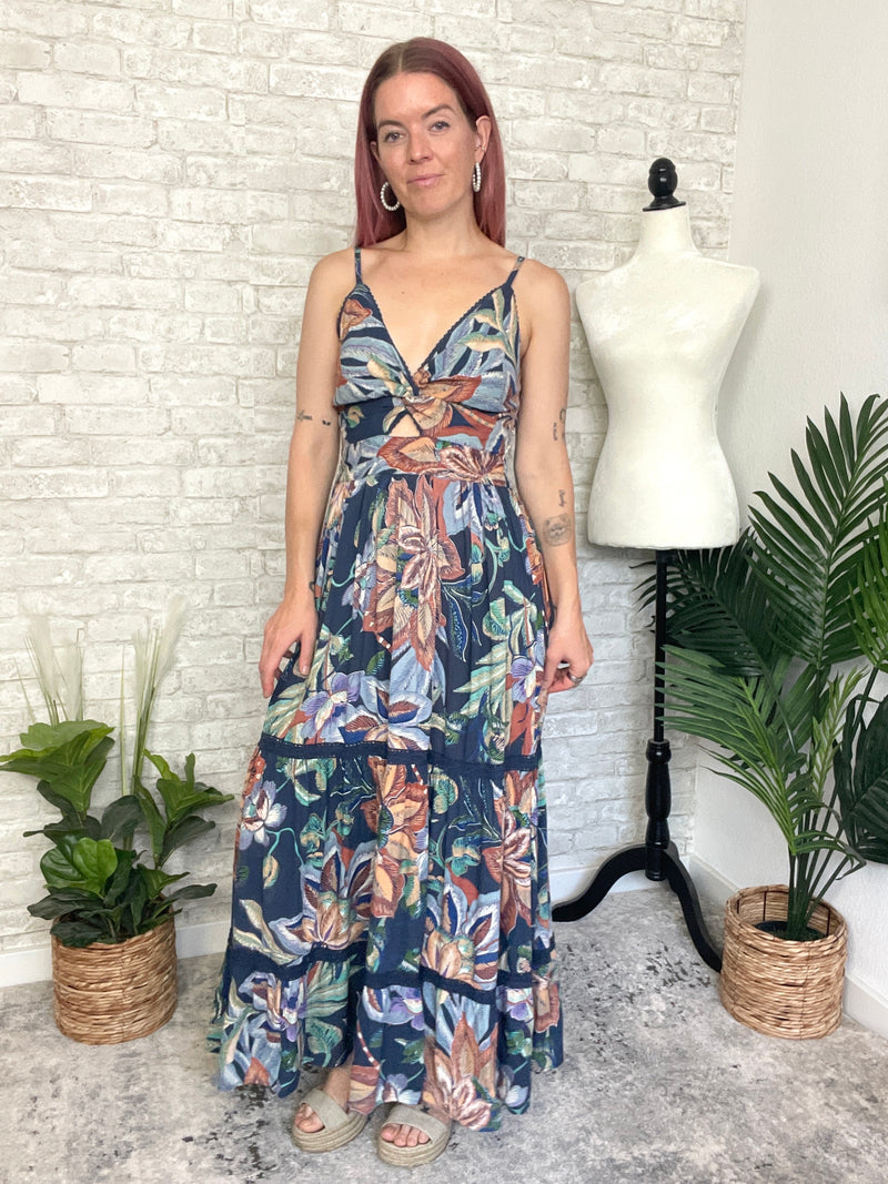 Mason Twist Maxi Midnight Blue Jungle Print