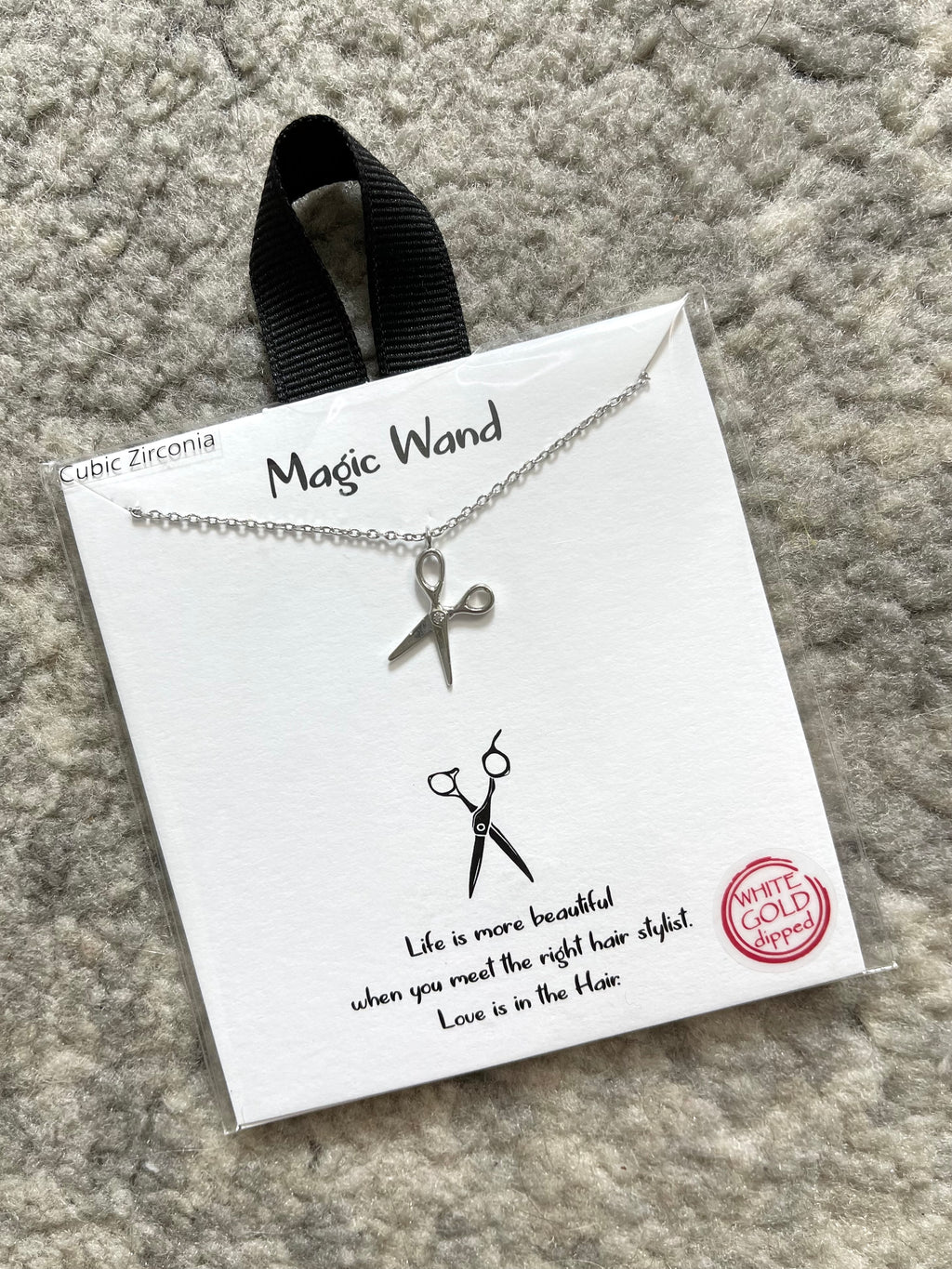 Magic Wand Scissors Pendant Silver