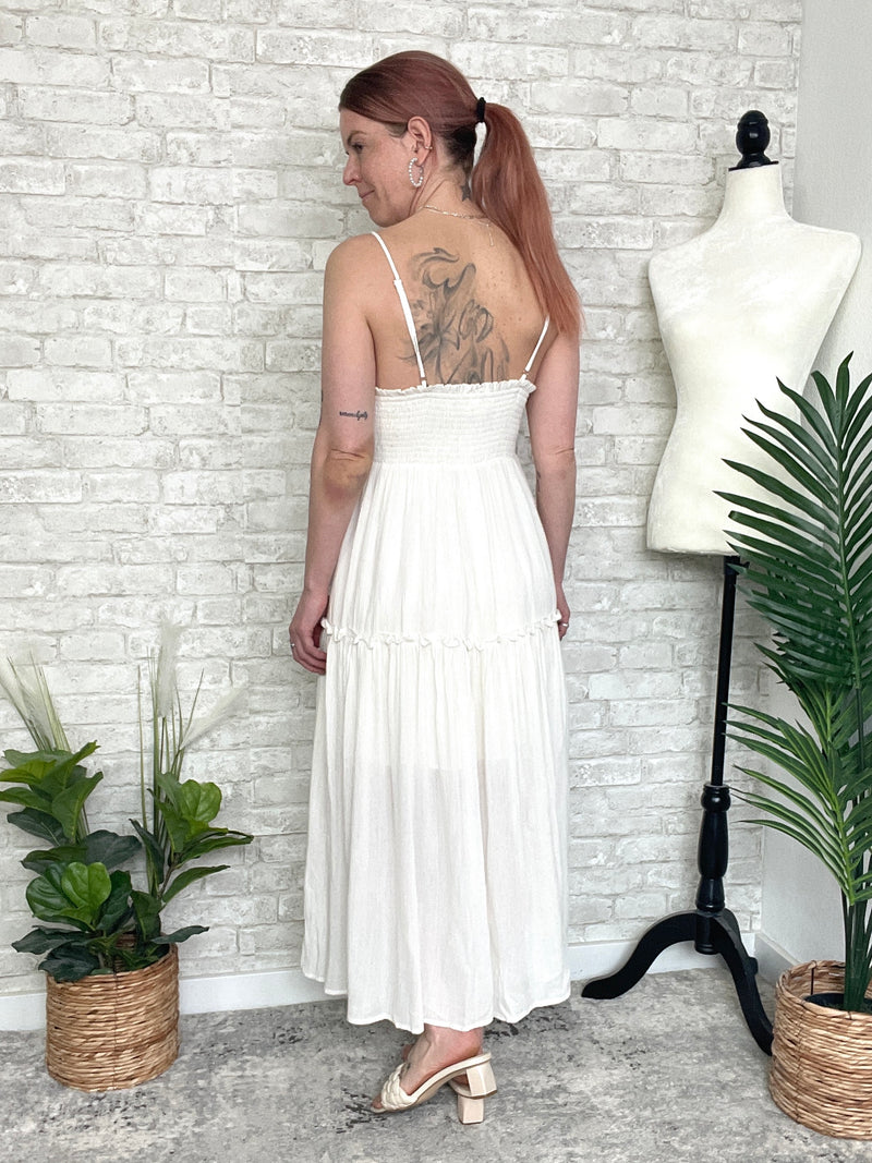 Demeter Cream Floral Embroidered Dress