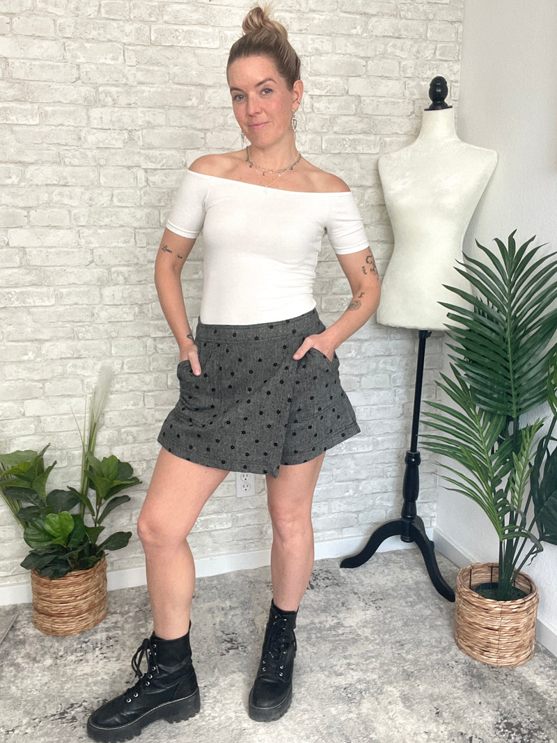 Tweed Floral Skort