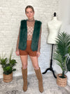 Rochelle Fuzzy Vest Green