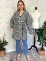 Khloe Jacket Black + White Houndstooth