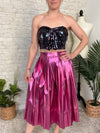 Rhonda Pink Metallic Skirt
