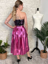 Rhonda Pink Metallic Skirt